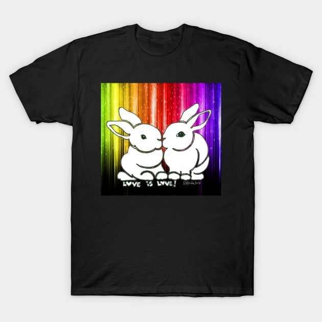 Love is Love Rabbits T-Shirt by ArtbyMinda